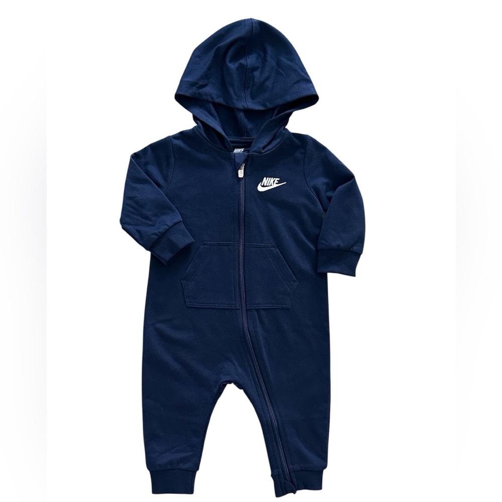 Nike Blue Full Zip Hooded Coverall Boys Size 9 Months